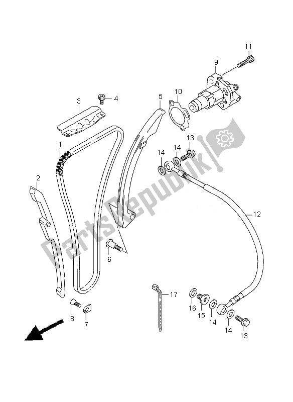 All parts for the Cam Chain of the Suzuki GSX 1300R Hayabusa 2010