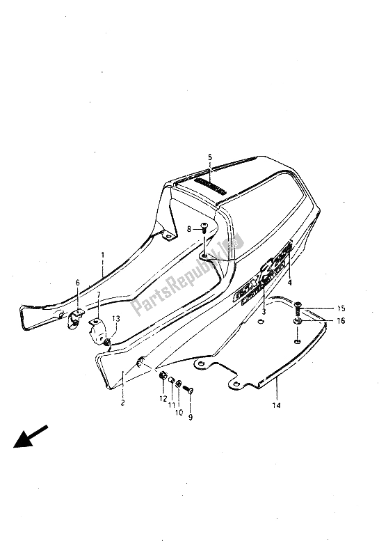 Toutes les pièces pour le Couverture De Queue De Siège du Suzuki GSX R 750R 1986