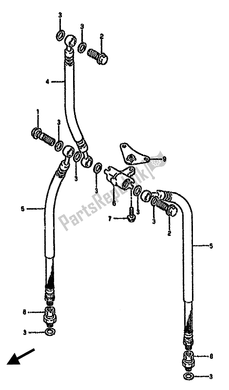 Todas las partes para Manguera De Freno Delantero de Suzuki GSX 750F 1991