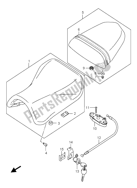 All parts for the Seat of the Suzuki GSX R 600X 2005