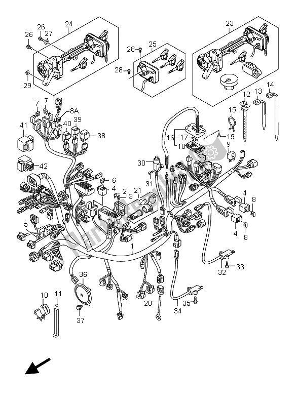 All parts for the Wiring Harness (an650a) of the Suzuki AN 650A Burgman Executive 2005