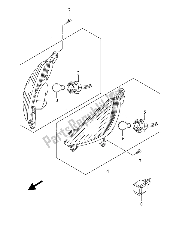 Tutte le parti per il Indicatore Di Direzione Anteriore del Suzuki UX 125 Sixteen 2010