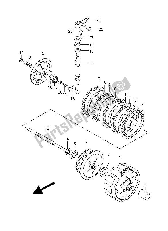 All parts for the Clutch of the Suzuki RV 125 Vanvan 2008