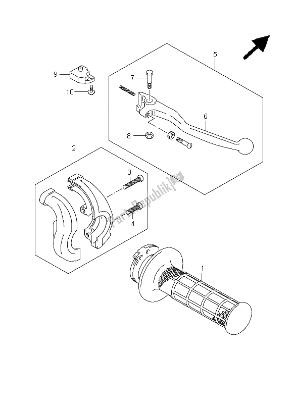 Alle onderdelen voor de Rechter Hendel van de Suzuki DR 125 SM 2009