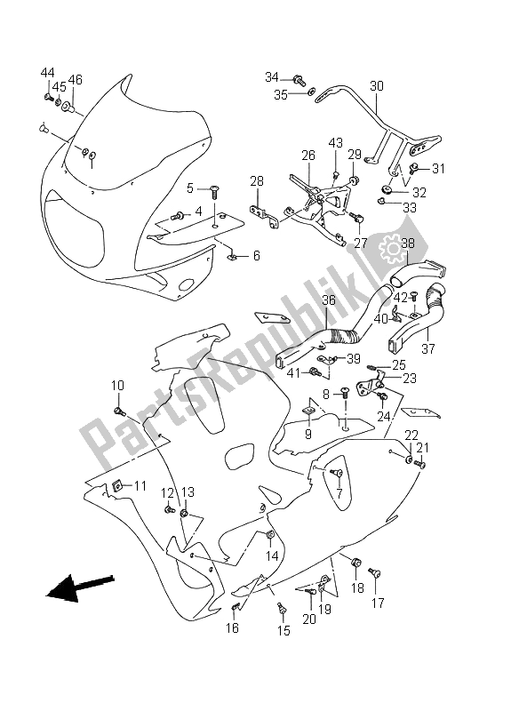 Alle onderdelen voor de Onderdelen Van De Motorkap van de Suzuki GSX R 750W 1995