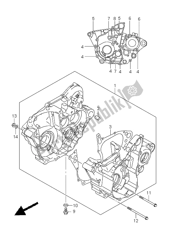 Todas as partes de Bloco Do Motor do Suzuki RMX 450Z 2011