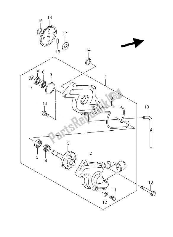 Todas as partes de Bomba De água do Suzuki DL 650A V Strom 2010
