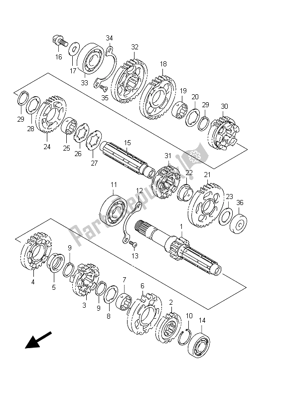 All parts for the Transmission of the Suzuki VZ 800 Intruder 2012