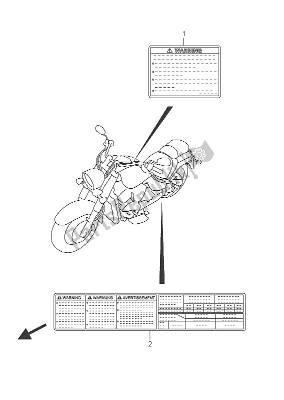 Todas las partes para Etiqueta (vlr1800 E19) de Suzuki C 1800R VLR 1800 Intruder 2011