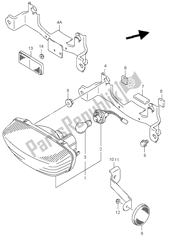 Tutte le parti per il Combinazione Posteriore del Suzuki LT F 250 Ozark 2002