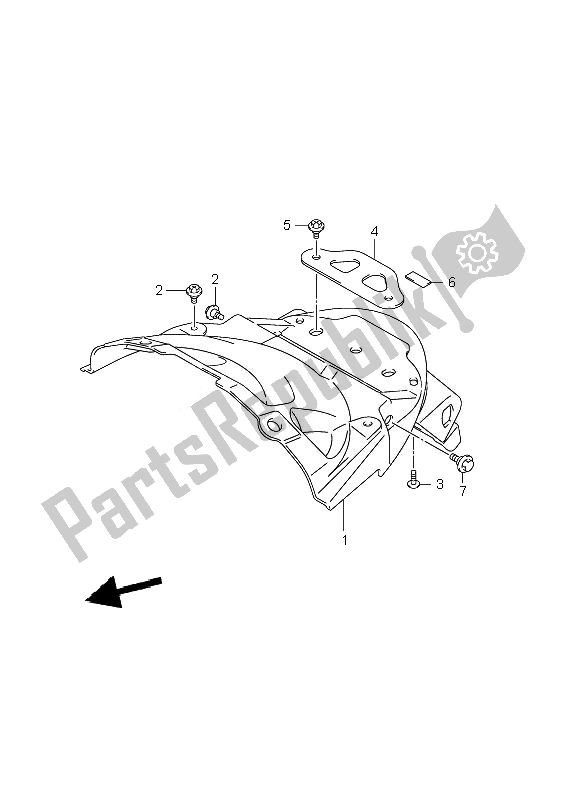 All parts for the Rear Fender Extension of the Suzuki VZR 1800 Rnzr M Intruder 2010