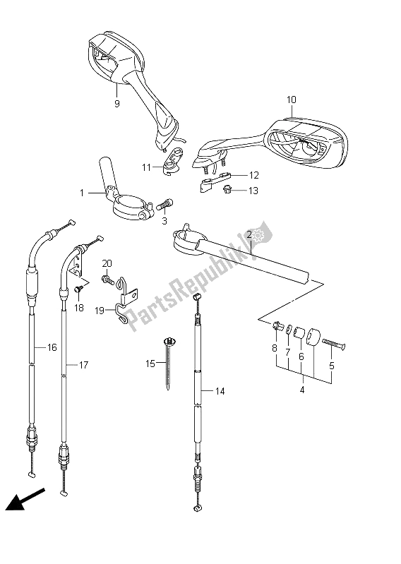 Alle onderdelen voor de Stuur van de Suzuki GSX R 1000 2011