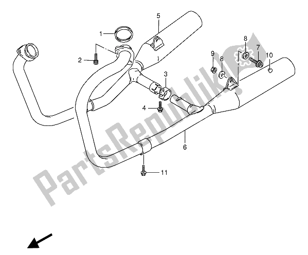 Todas as partes de Silencioso do Suzuki VX 800U 1991