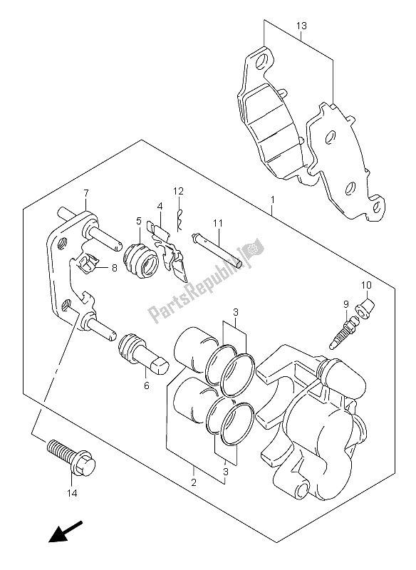 Tutte le parti per il Pinza Anteriore del Suzuki GSX 600F 2005