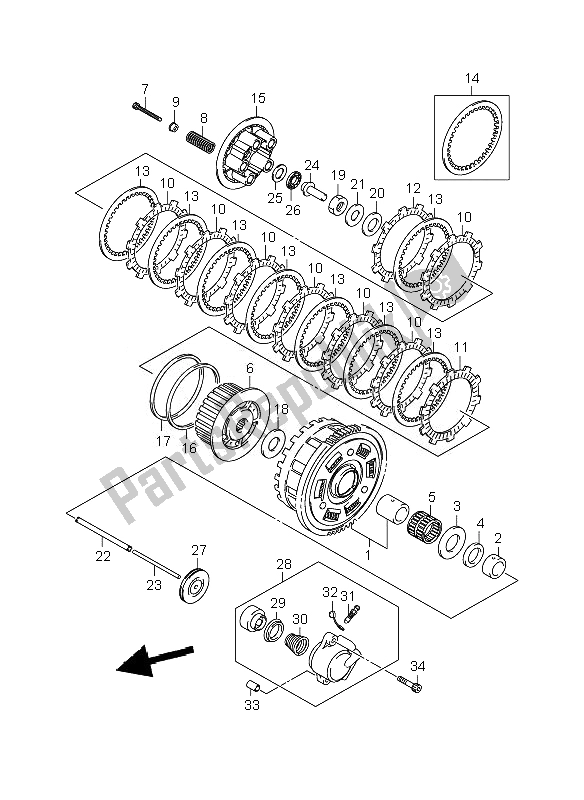 Todas las partes para Embrague de Suzuki GSF 1250 Nsnasa Bandit 2007