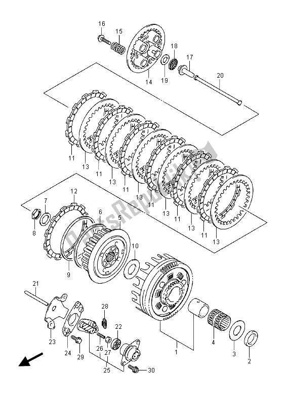 All parts for the Clutch of the Suzuki VL 800 CT Intruder 2014