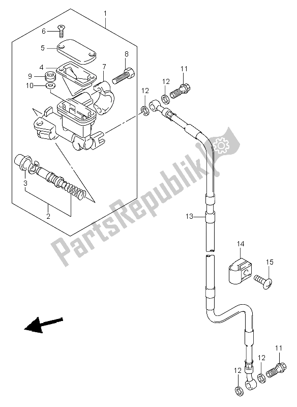 Wszystkie części do Przedni Cylinder G?ówny (e1) Suzuki DR Z 400E 2004