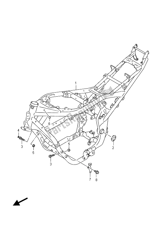 All parts for the Frame (gsf650sua) of the Suzuki GSF 650 Sasa Bandit 2012