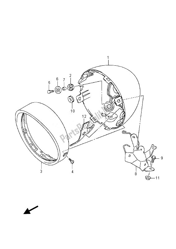 All parts for the Headlamp Housing of the Suzuki VL 800 CT Intruder 2014