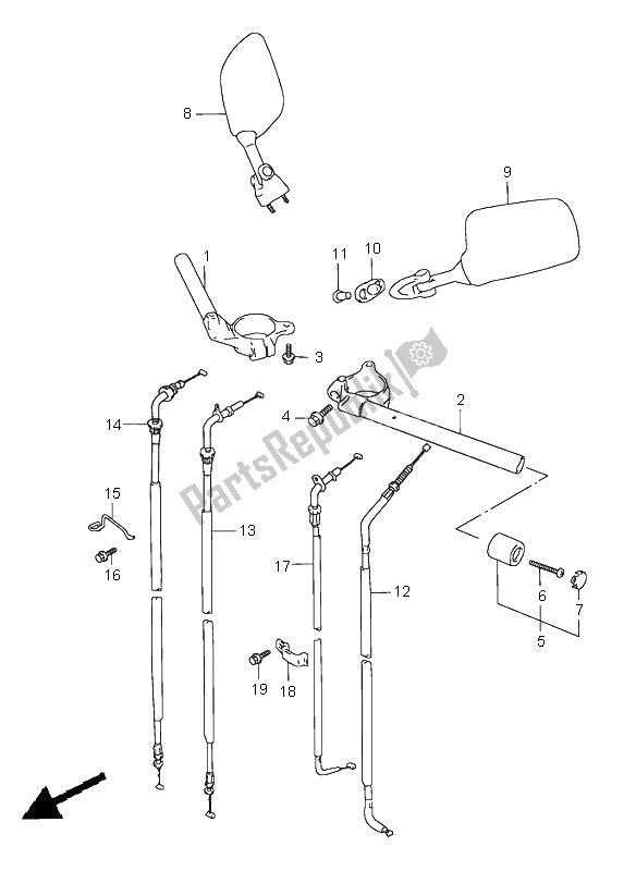 Toutes les pièces pour le Guidon du Suzuki GSX R 600 1999