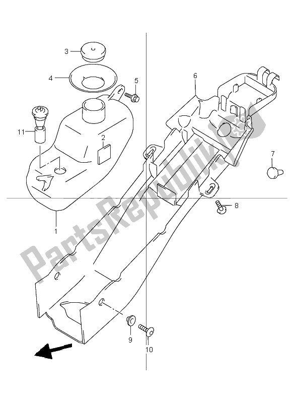 All parts for the Oil Tank of the Suzuki TR 50S Street Magic 2000