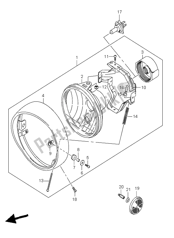 Todas las partes para Linterna Frontal (e24) de Suzuki VL 1500 Intruder LC 2006