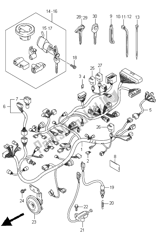 All parts for the Wiring Harness of the Suzuki VZ 1500 Intruder 2009