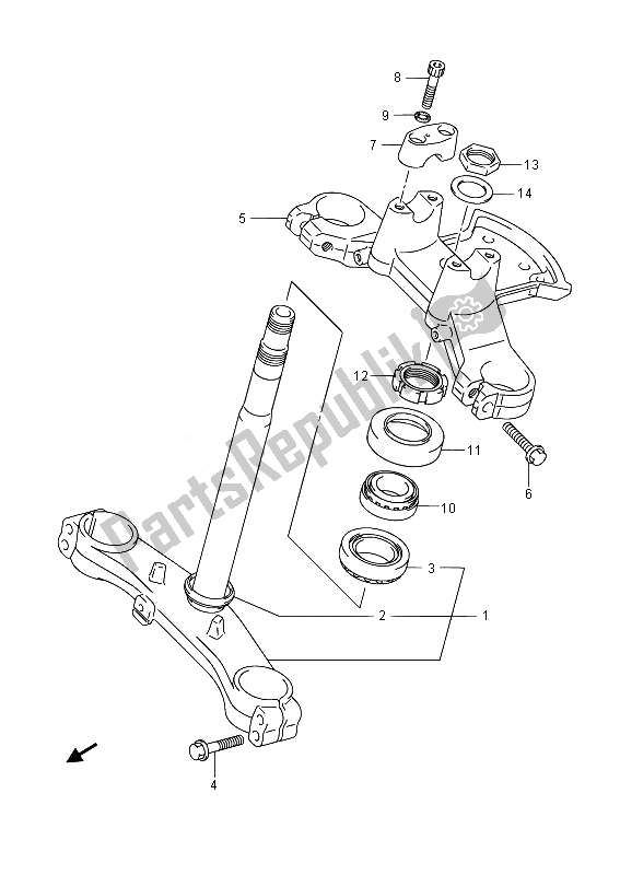 All parts for the Steering Stem of the Suzuki AN 650Z Burgman Executive 2014