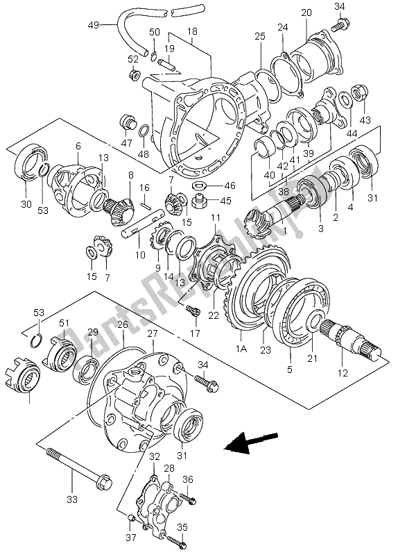 Tutte le parti per il Differenziale del Suzuki LT F 300F Kingquad 4X4 2000