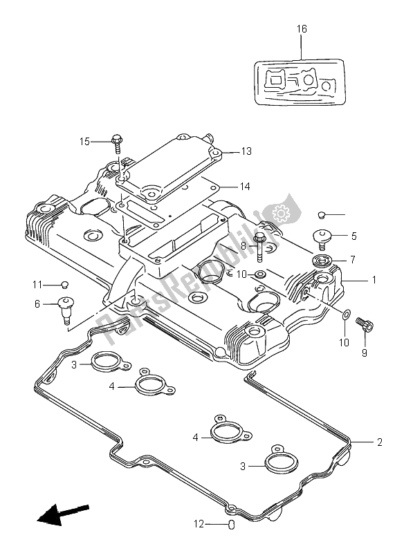 Todas las partes para Cubierta De Tapa De Cilindro de Suzuki GSX 750F 1996