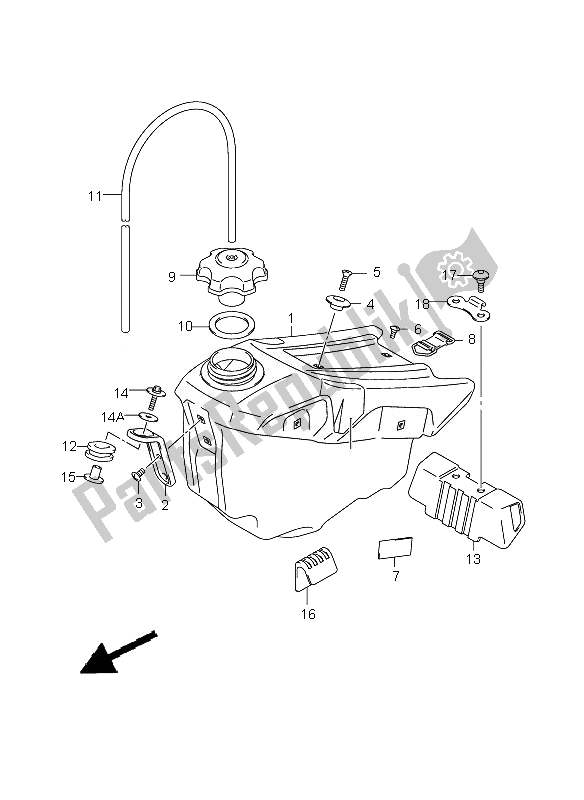 All parts for the Fuel Tank of the Suzuki RM Z 450Z 2007