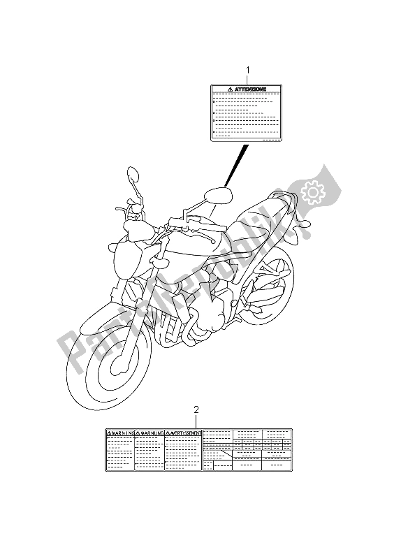 Alle onderdelen voor de Label (gsf1250 E21) van de Suzuki GSF 1250A Bandit 2011