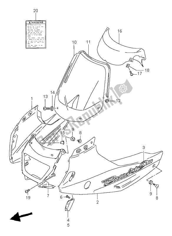 Todas las partes para Cuerpo De Capota (gsf600s-su) de Suzuki GSF 600 NS Bandit 1999