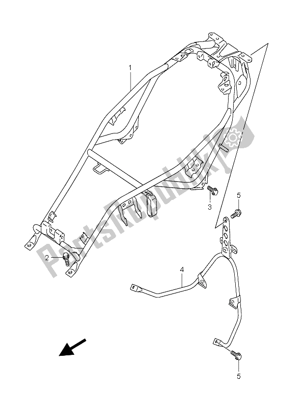 All parts for the Seat Rail of the Suzuki AN 650A Burgman Executive 2005