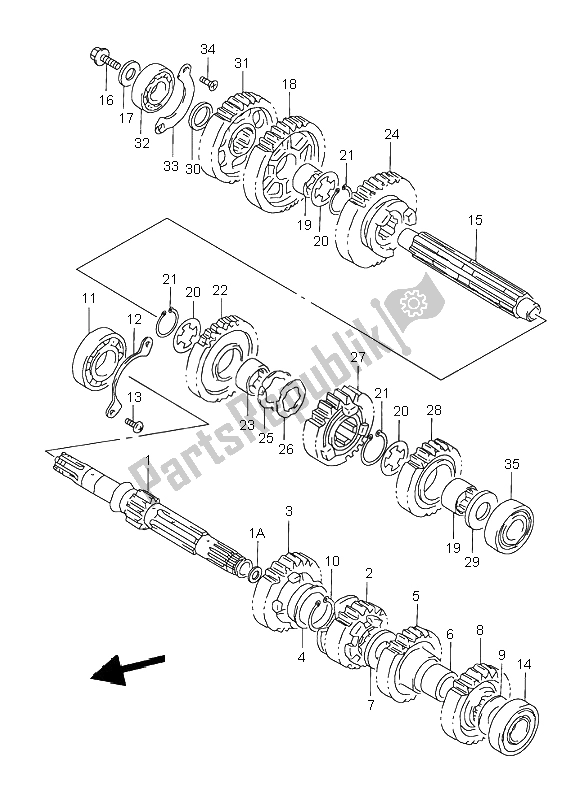 Todas las partes para Transmisión de Suzuki VL 1500 Intruder LC 1998