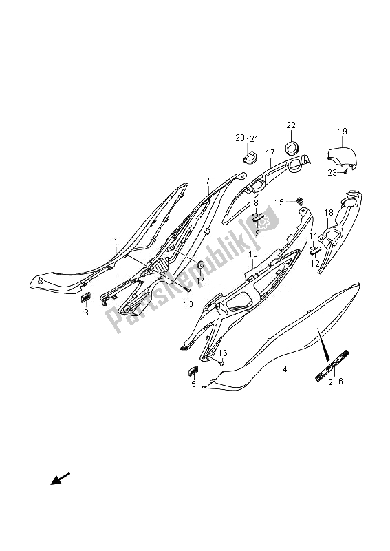 Tutte le parti per il Copertura Del Telaio del Suzuki SFV 650A Gladius 2014