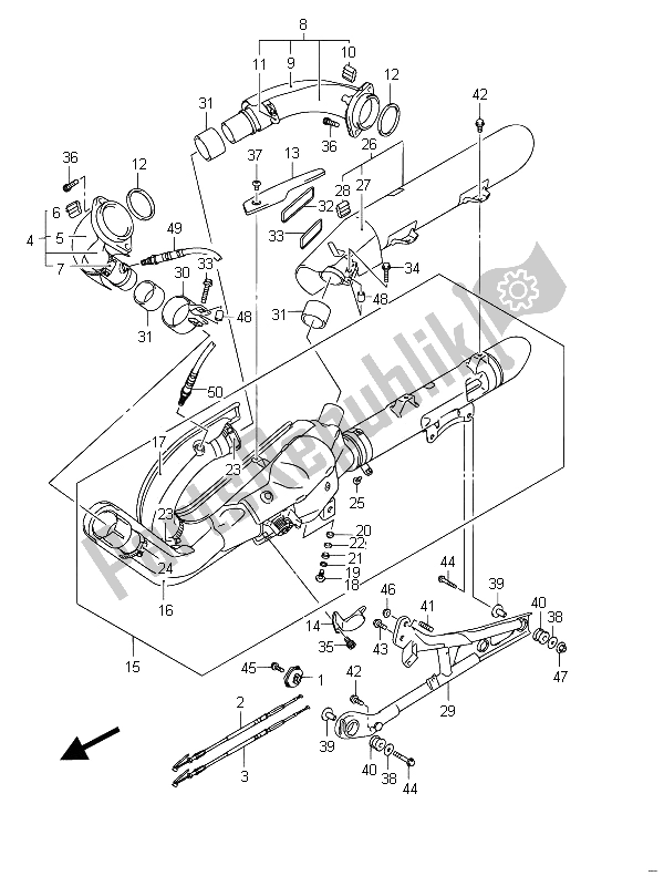 All parts for the Muffler of the Suzuki VZR 1800 NZR M Intruder 2011