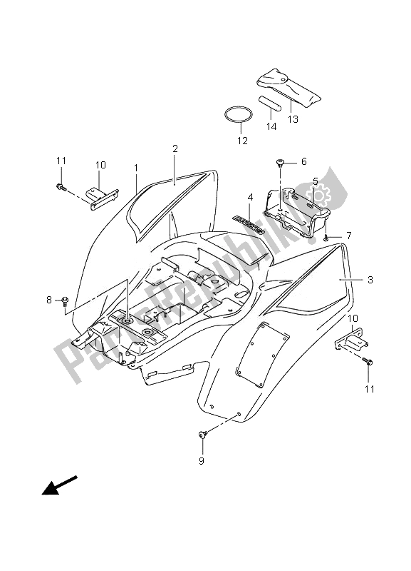 Wszystkie części do Tylny B? Otnik Suzuki LT Z 90 4T Quadsport 2007