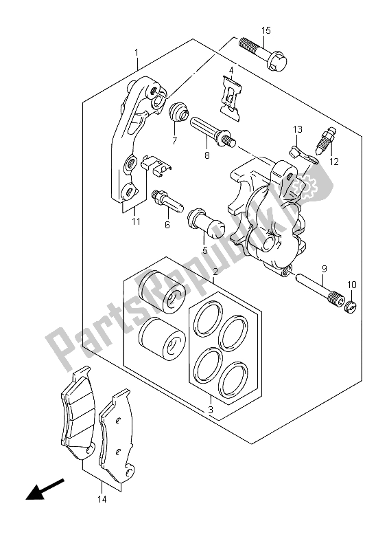 Todas las partes para Pinza Delantera de Suzuki RM Z 450 2015