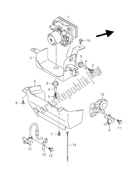 Alle onderdelen voor de Hydraulische Eenheid (gsf650a-ua-sa-sua) van de Suzuki GSF 650 Nsnasa Bandit 2005