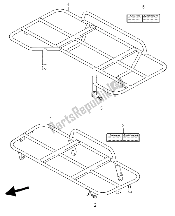 All parts for the Carrier of the Suzuki LT A 400F Eiger 4X4 2002