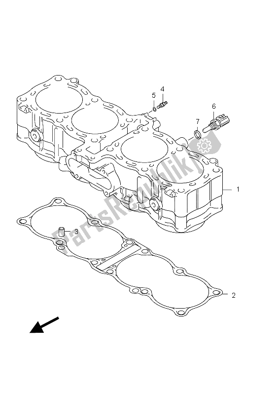 Alle onderdelen voor de Cilinder van de Suzuki GSF 1250 SA Bandit 2012