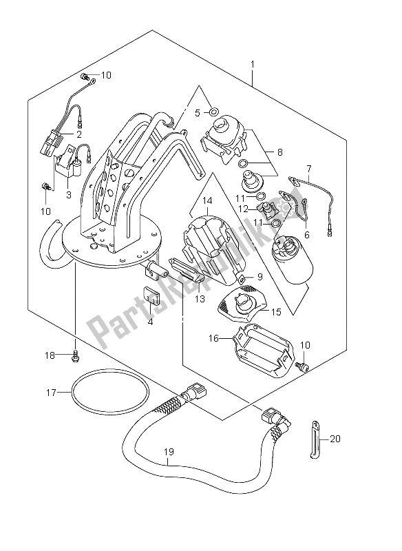 All parts for the Fuel Pump of the Suzuki GSF 650 Nsnasa Bandit 2009