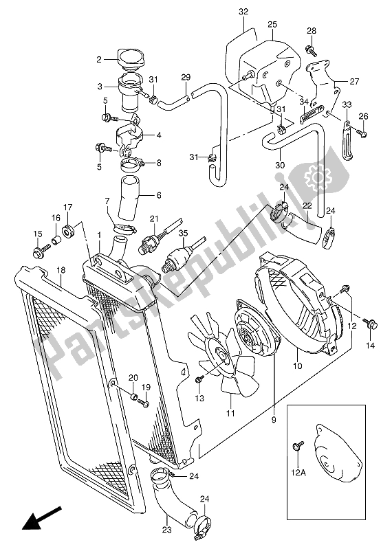 Alle onderdelen voor de Radiator van de Suzuki VX 800U 1994