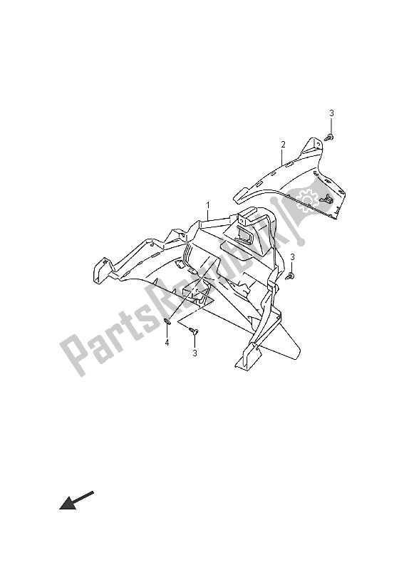 All parts for the Rear Fender of the Suzuki AN 650Z Burgman Executive 2016