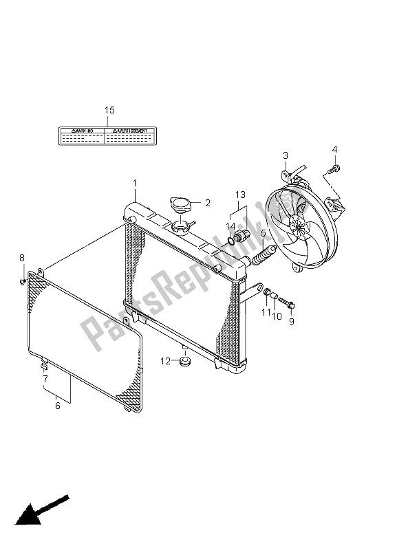 All parts for the Radiator (lt-a750xp P28) of the Suzuki LT A 750 XPZ Kingquad AXI 4X4 2011