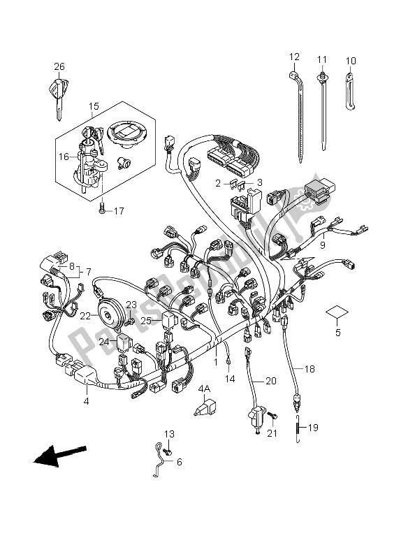 Tutte le parti per il Cablaggio (p37) del Suzuki GSX R 750 2006