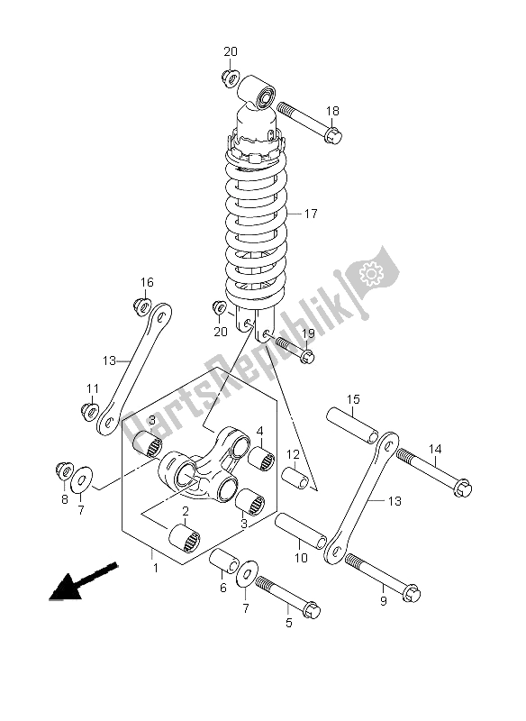 All parts for the Rear Cushion Lever of the Suzuki SV 650 Nsnasa 2009