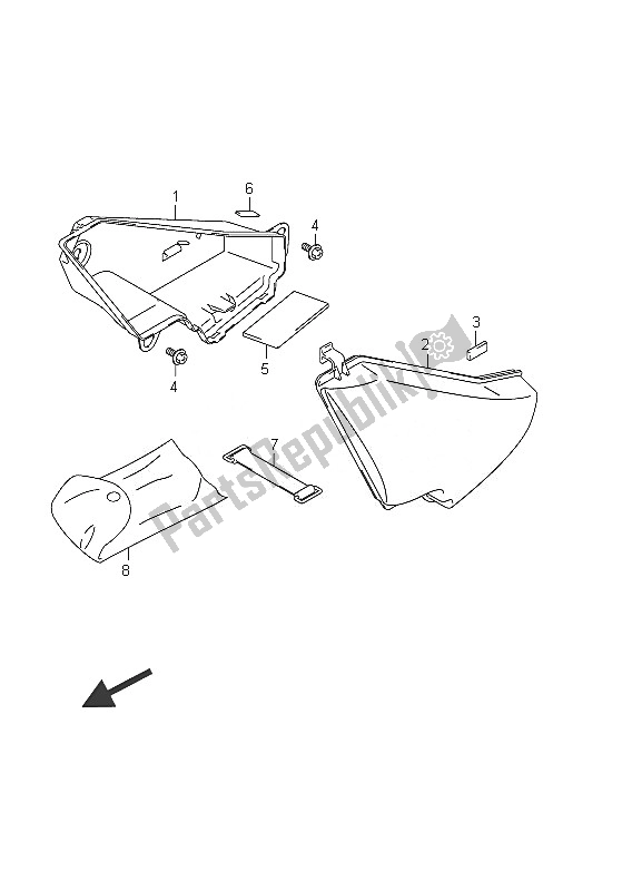 All parts for the Luggage Box of the Suzuki C 800 VL Intruder 2011