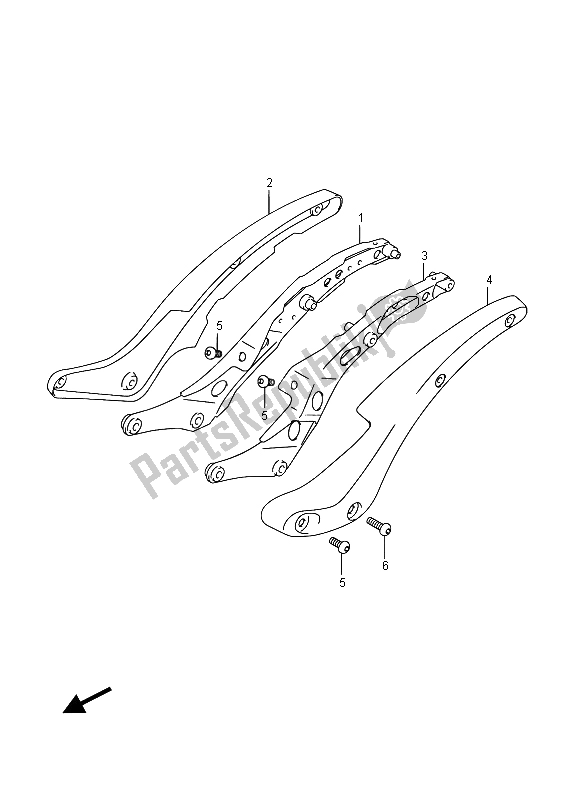 Tutte le parti per il Telaio Posteriore del Suzuki VL 1500 BT Intruder 2015